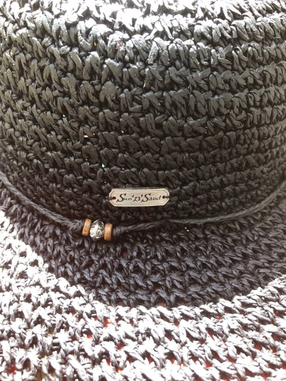 Sun N Sand Women’s Black Sun Hat W/ Beaded Band Adjustable - Picture 10 of 16